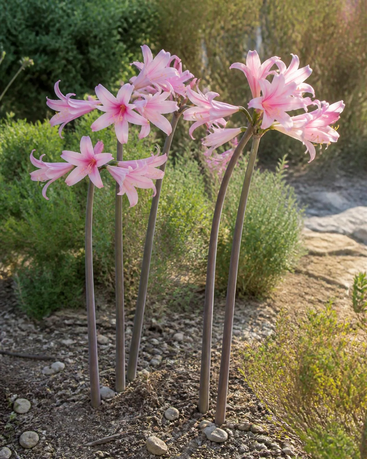 Belladonna rosa — Amaryllis belladonna, pianta in crescita
